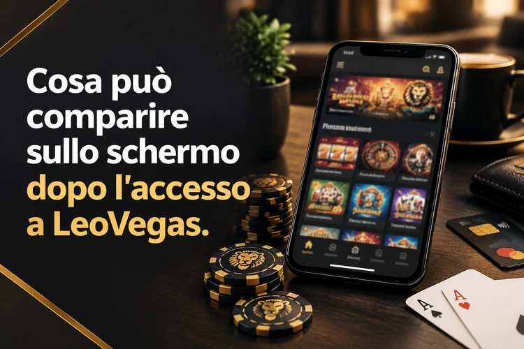 Cosa può comparire sullo schermo dopo l'accesso a LeoVegas